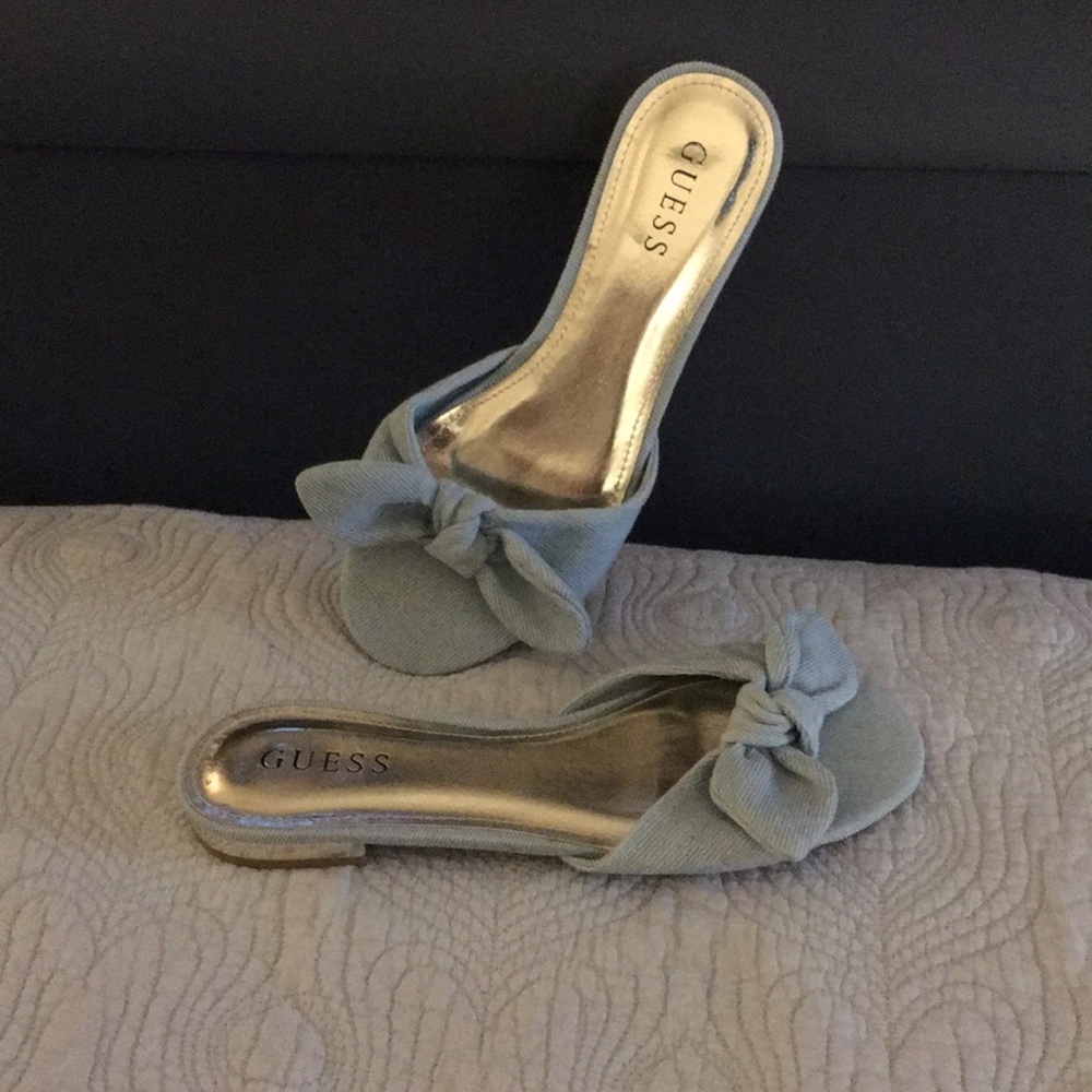 NEW Cute Guess Blue Tie Sandals
